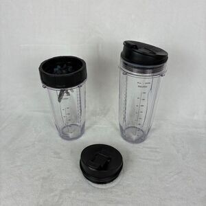 Ninja Blender Cups 24oz 32oz with Blade Assembly -Sip Lids Smoothie Blender